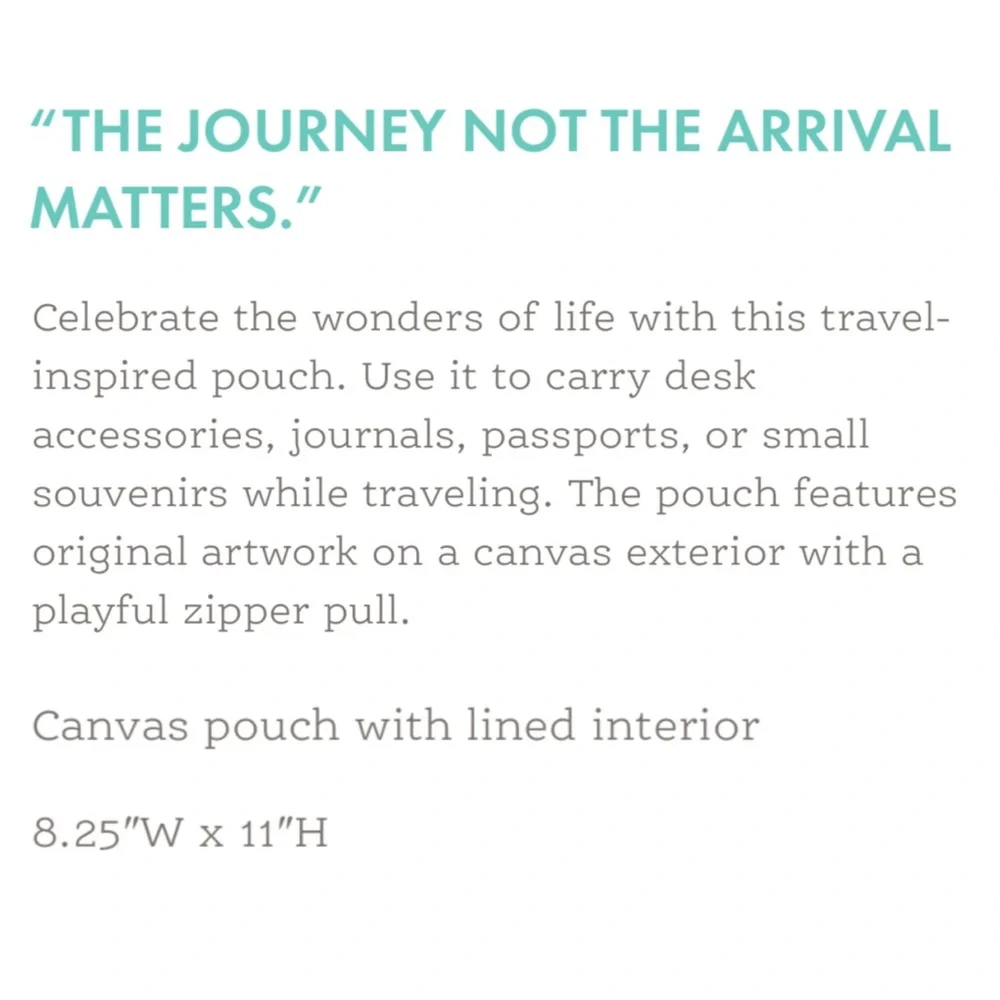 Compendium Pouch- The Journey not the Arrival Matters